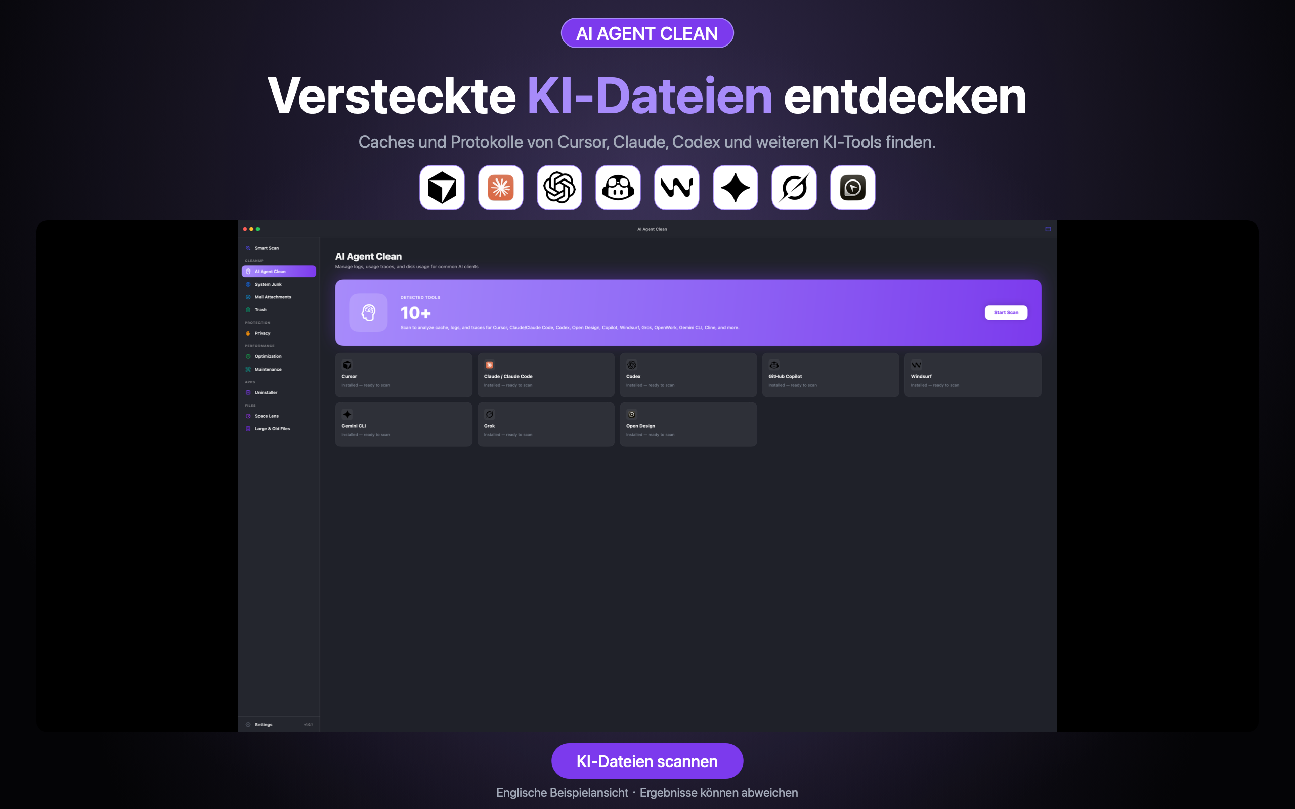 AI Agent Clean — Der Mac-Cleaner für KI-Entwicklungstools