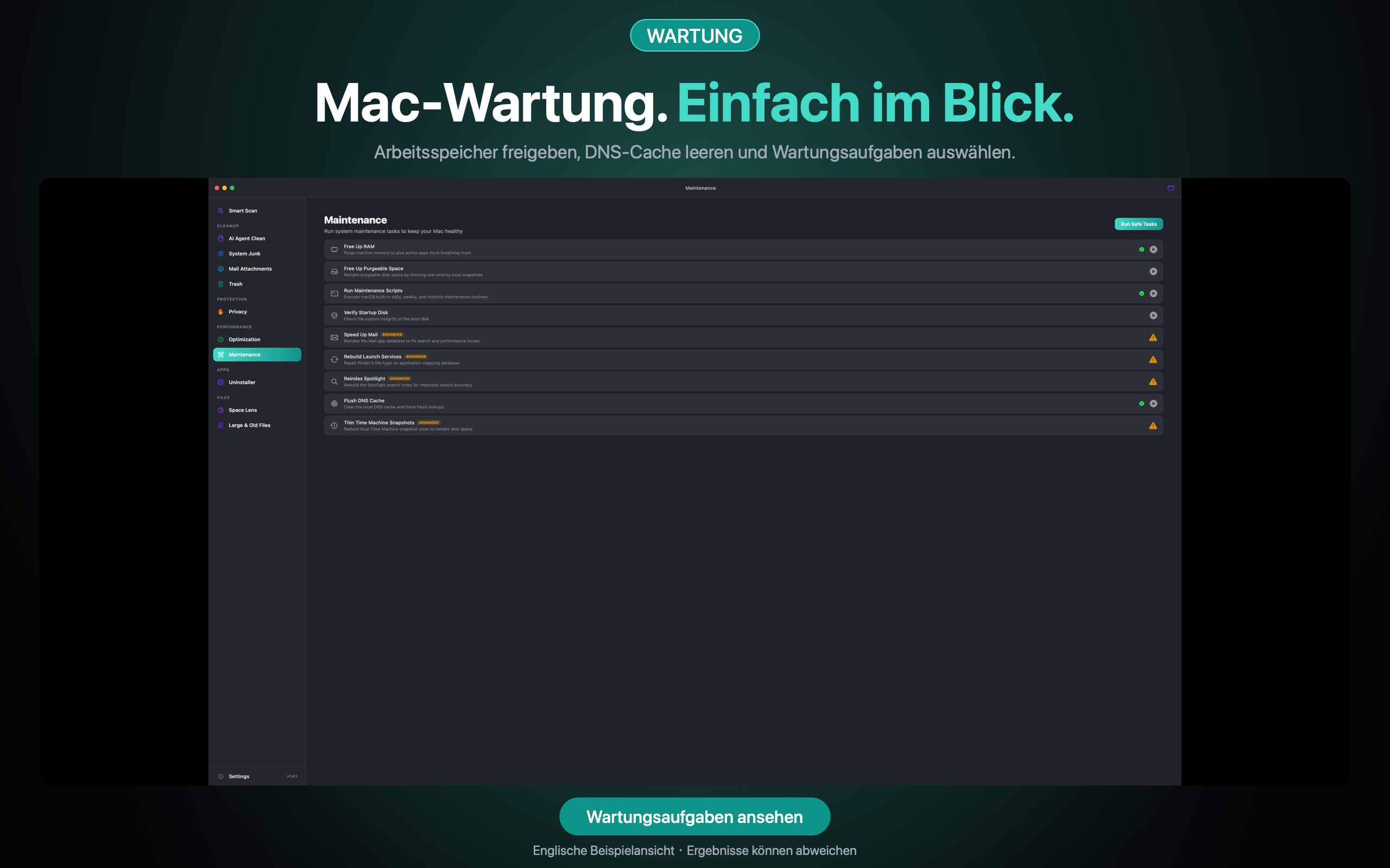 AI Agent Clean — Wartung